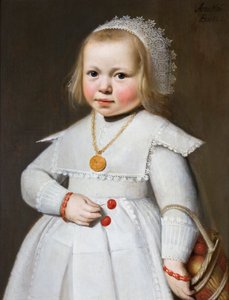 Portret van een tweejarig meisje door Jan Cornelisz van Loenen
